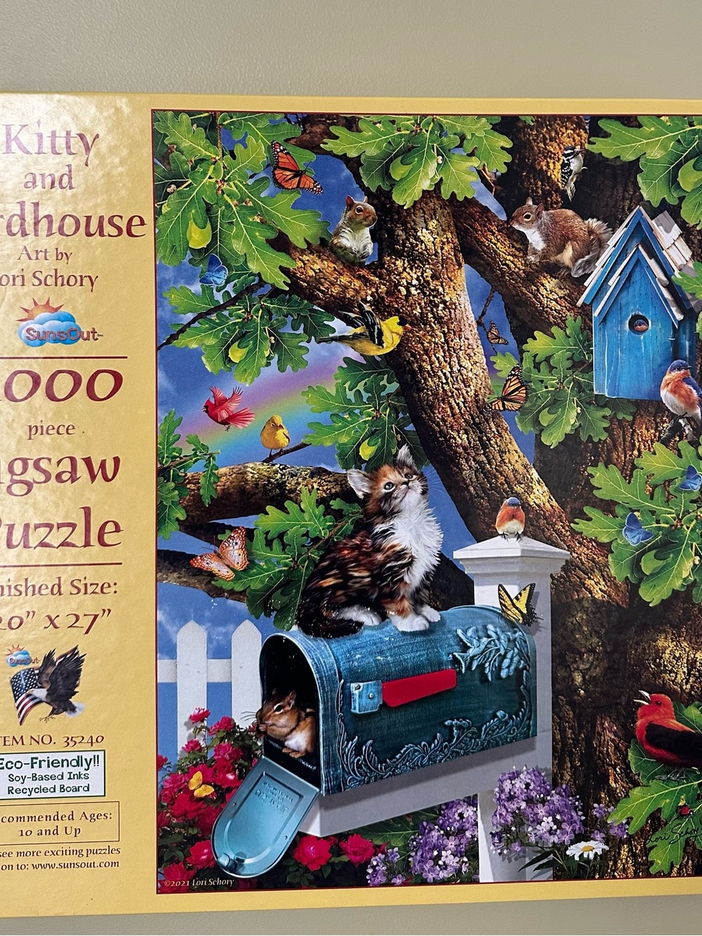 Sunsout Whimsical Mailbox Cat Jigsaw Puzzle  1000 Pieces Complete